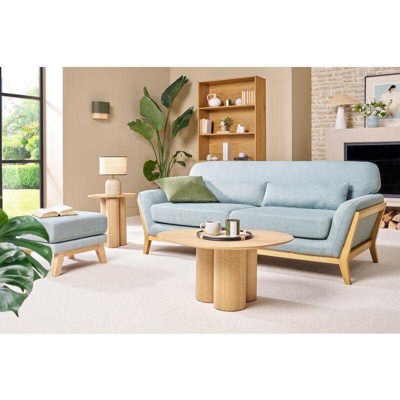 Lagün Yeşili Masif Dişbudak Ahşap 3 Kişilik İskandinav Koltuk - 189 cm - 154081