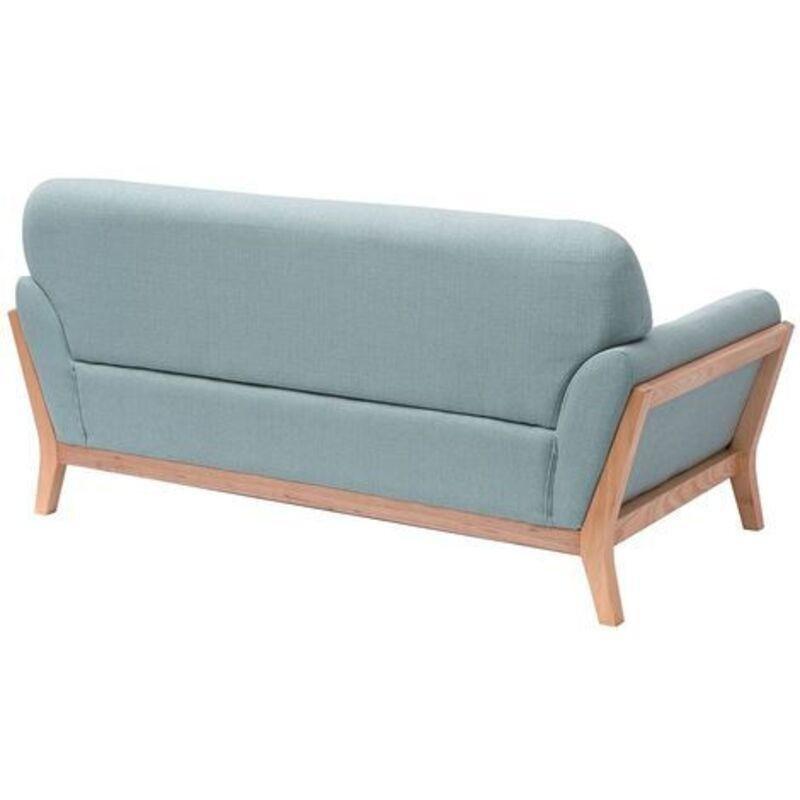 Lagün Yeşili Polyester Kumaş Masif Dişbudak İskeletli İskandinav Tasarım İkili Koltuk - 159 cm - 154068