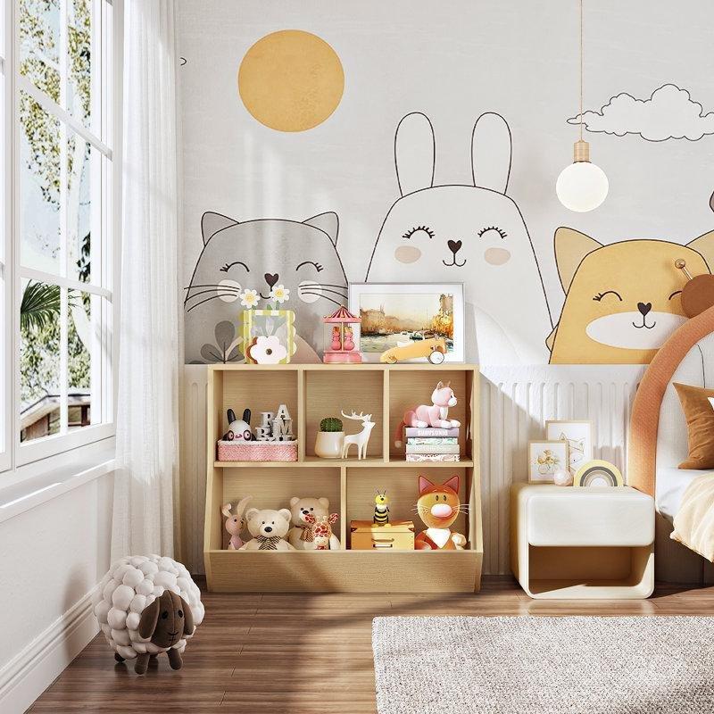 Lamine Suntalam 5 Bölmeli Devrilme Emniyetli Montessori Oyuncak Dolabı - 90x30x75 cm - 149988