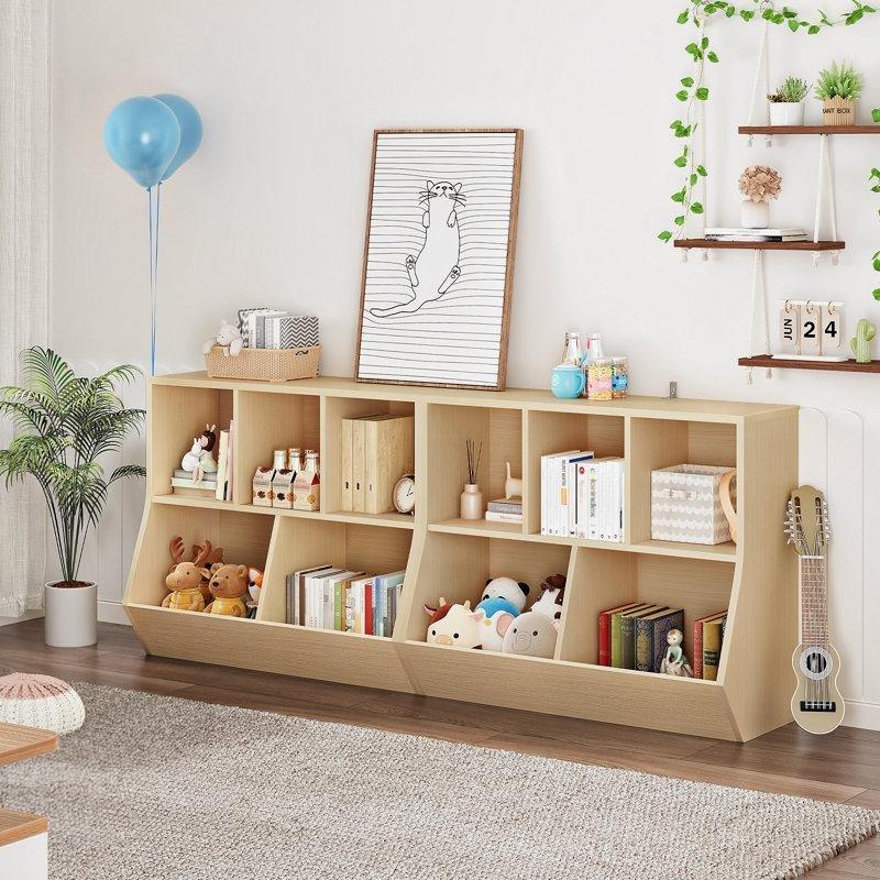 Lamine Suntalam 5 Bölmeli Devrilme Emniyetli Montessori Oyuncak Dolabı - 90x30x75 cm - 149988