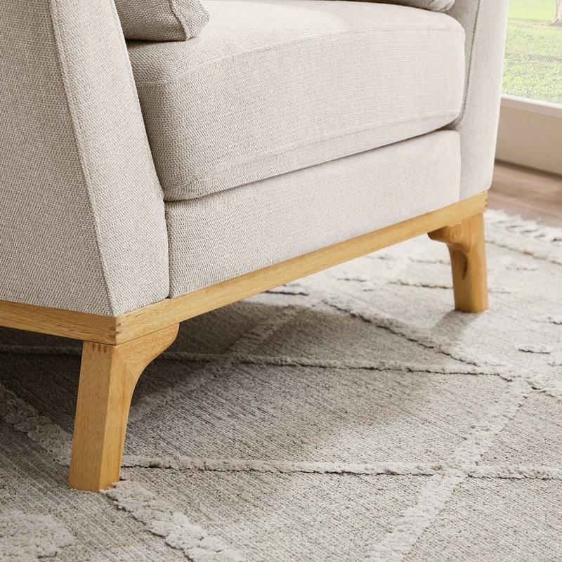 Masif Ahşap Ayaklı Geniş Kollu 2'li Set Berjer Koltuk - 156676