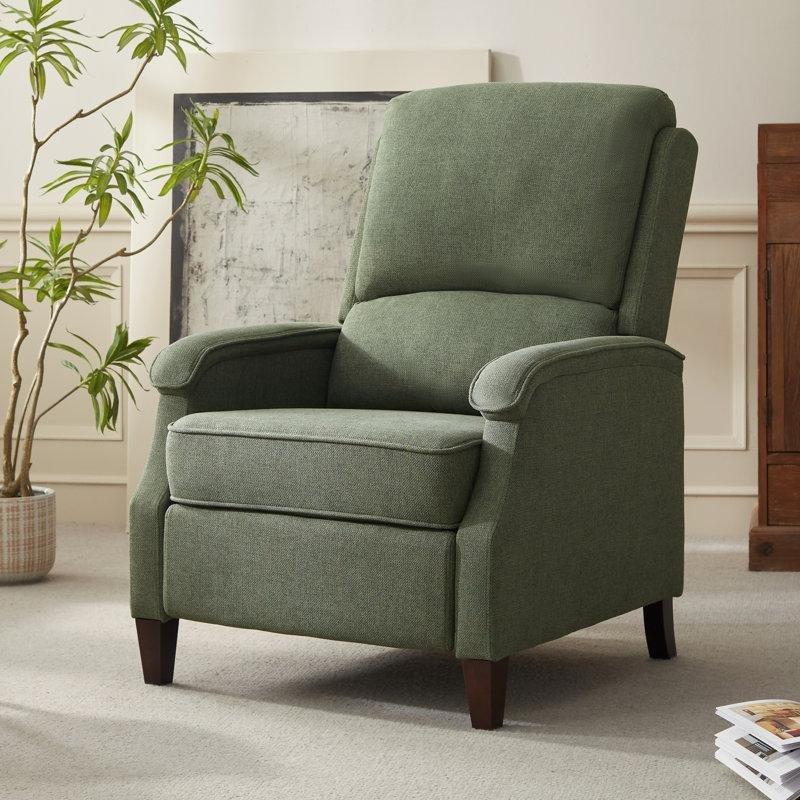 Masif Ahşap Ayaklı Şönil Kumaş Manuel Mekanizmalı Tv Koltuğu - 77 cm - 156556