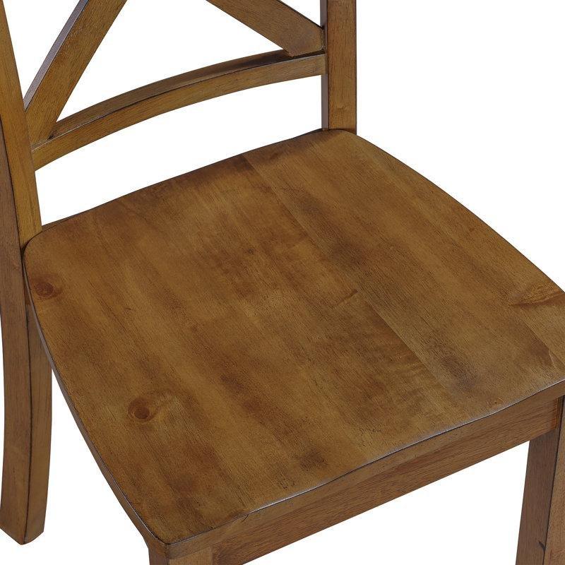 Masif Ahşap Çapraz Sırtlı Eskitme Ceviz Sandalye - 145695