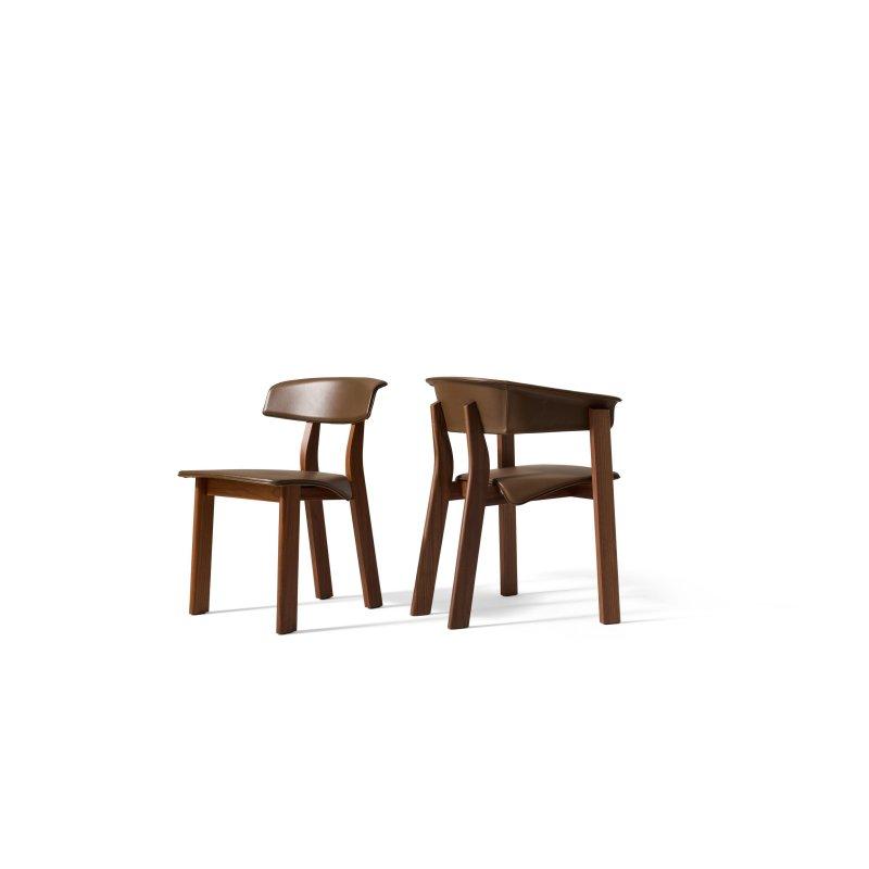 Masif Ahşap Döşemeli Kolçaklı Sandalye - 51x46x75 cm - 147546