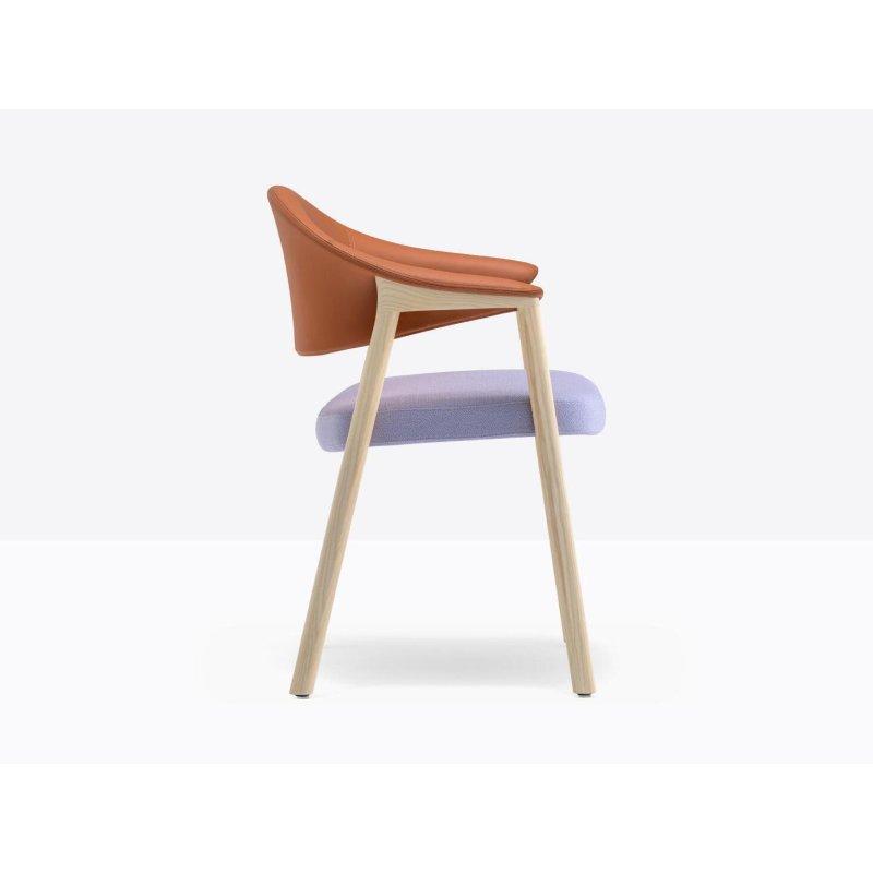 Masif Ahşap Kolçaklı Kumaş Döşemeli Ergonomik Sandalye - 147234