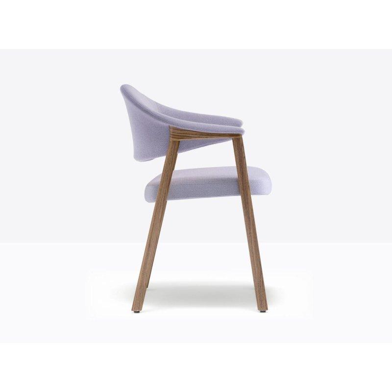 Masif Ahşap Kolçaklı Kumaş Döşemeli Ergonomik Sandalye - 147234