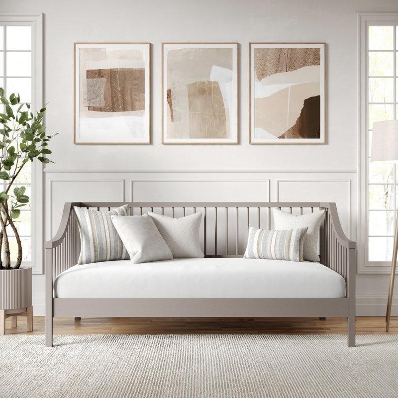 Masif Ahşap Parmaklıklı Latalı Daybed Karyola - 106x200 cm - 142798