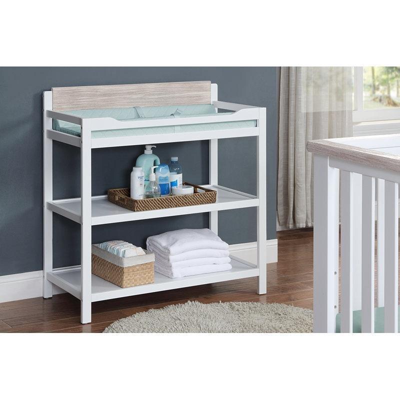 Masif Ahşap Raflı Güvenlik Barlı Alt Değiştirme Masası - 88 cm - 163069