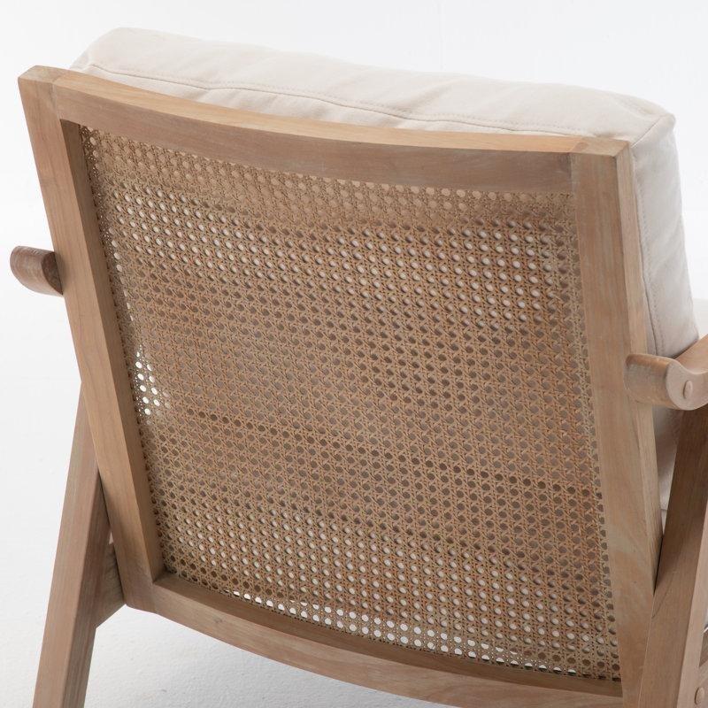Masif Ahşap Rattan Sırtlı 2'li Set Berjer Koltuk - 69 cm - 156661