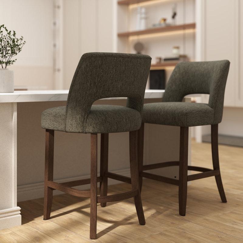 Masif Ahşap Sırtlıklı Ayak Dayamalı 2li Set Bar Sandalyesi - 67 cm - 147879