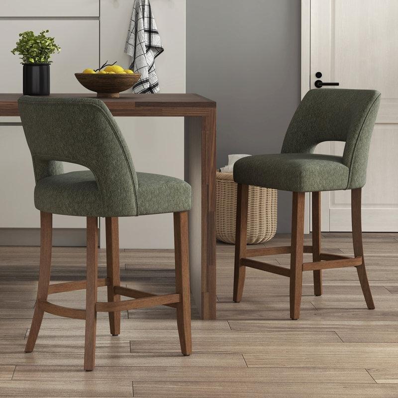 Masif Ahşap Sırtlıklı Ayak Dayamalı 2li Set Bar Sandalyesi - 67 cm - 147879