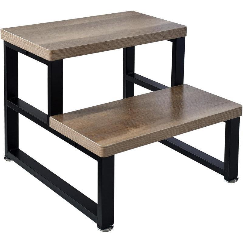 Masif Ahşap ve Metal 2 Basamaklı Öğrenme Kulesi - 163156