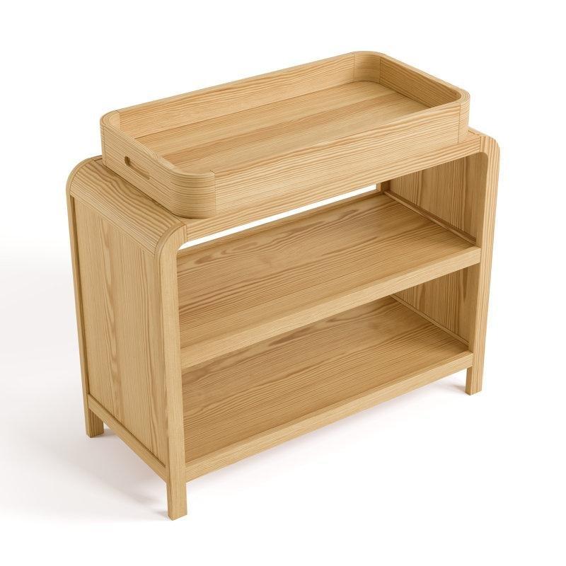 Masif Çam Ağacı Çıkarılabilir Üst Tablalı 2 Raflı Alt Değiştirme Masası - 105 cm - 163057