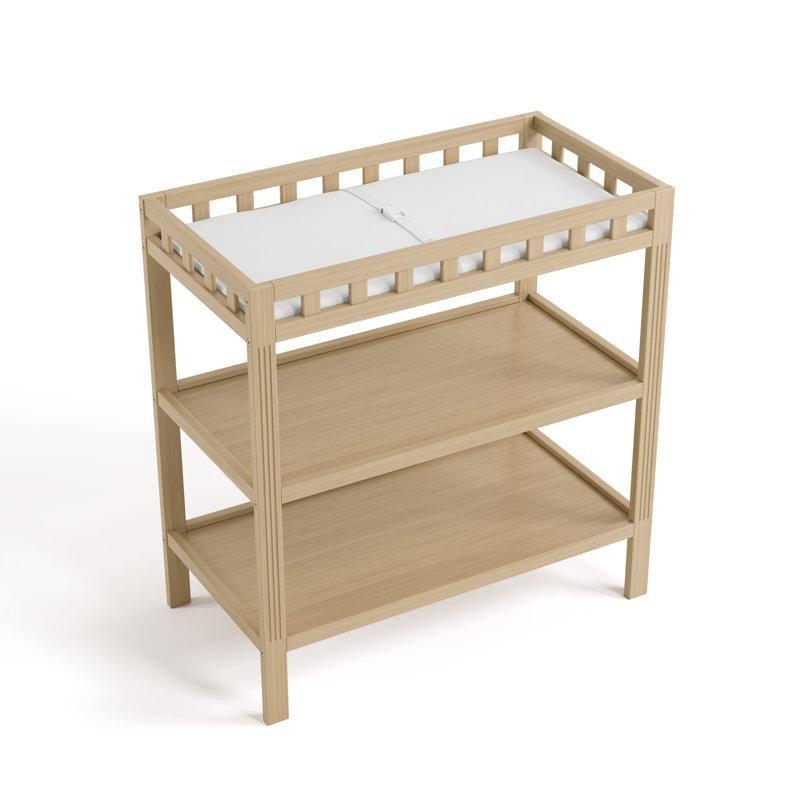 Masif Çam Ahşap 2 Raflı Minderli Alt Değiştirme Masası - 86x46 cm - 163276