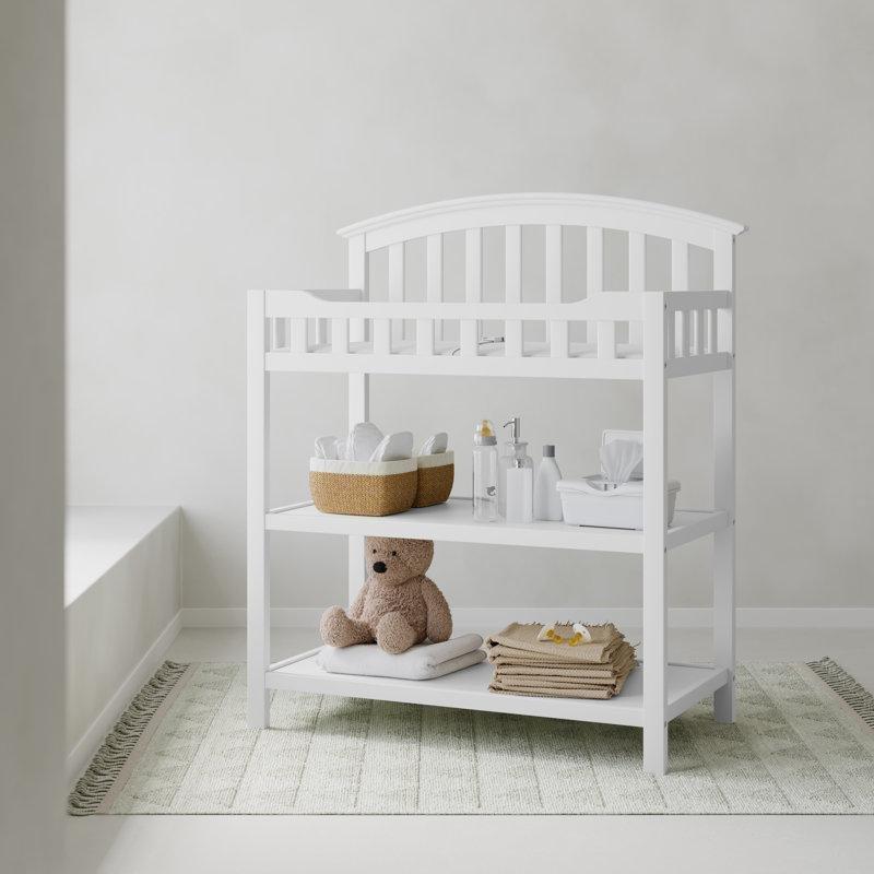 Masif Çam Ahşap İki Raflı Minderli Alt Değiştirme Masası - 95 cm - 163234