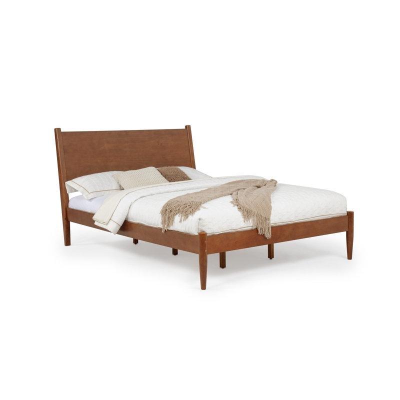 Masif Çam Ahşap Konik Ayaklı Yüzyıl Ortası Modern Karyola - 143530
