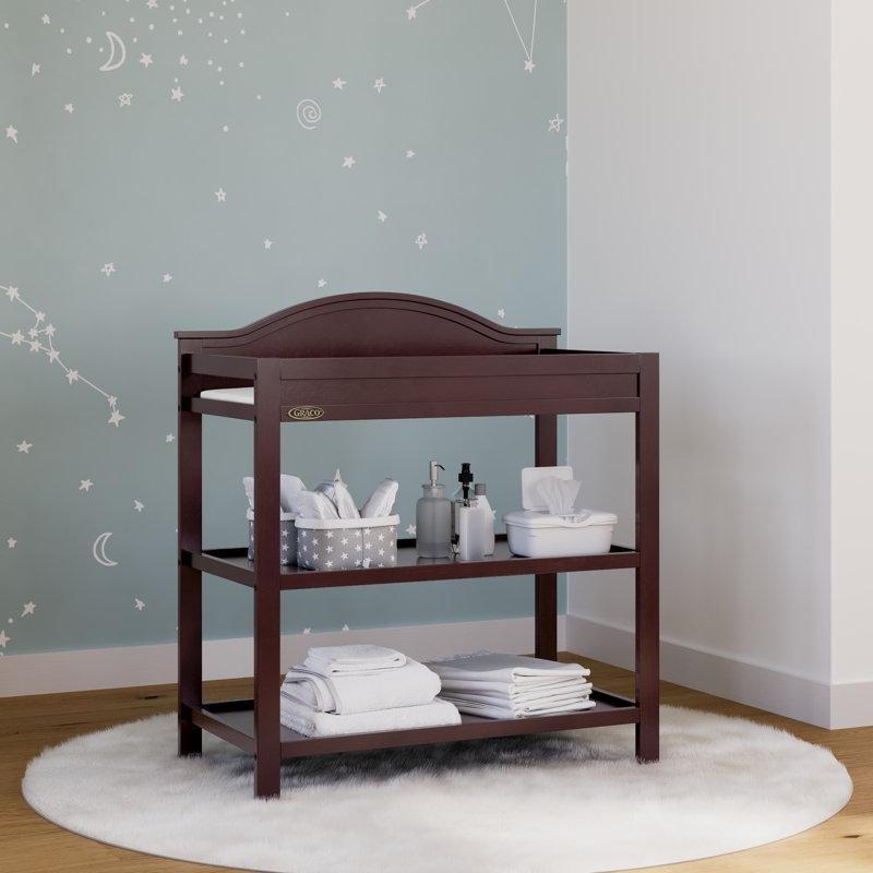 Masif Çam ve Endüstriyel Ahşap 2 Raflı Minderli Alt Değiştirme Masası - 92x46 cm - 163159