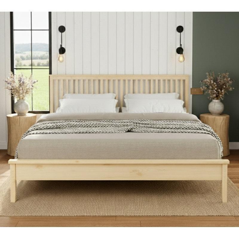 Masif Çam Yatak Başlıklı Platform Karyola - 160x200 cm - 143359