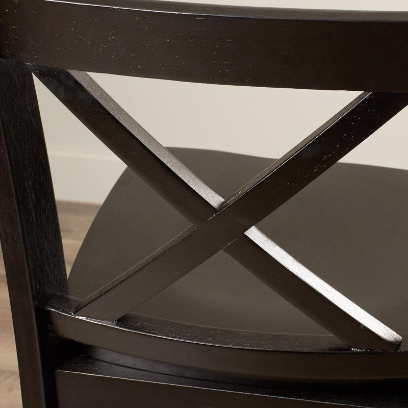 Masif Kauçuk Ağacı Çapraz Sırtlı Bar Sandalyesi - 61 cm - 148002