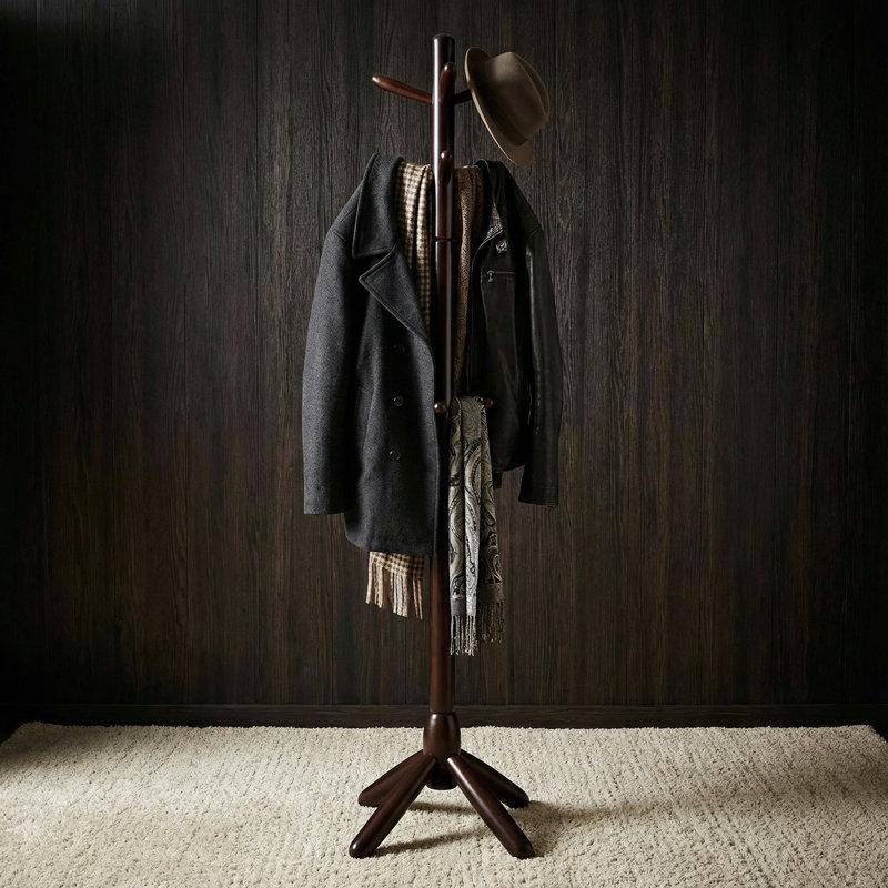 Masif Kauçuk Ağacı Döner Başlıklı 9 Kancalı Ayaklı Portmanto - 176 cm - 161245