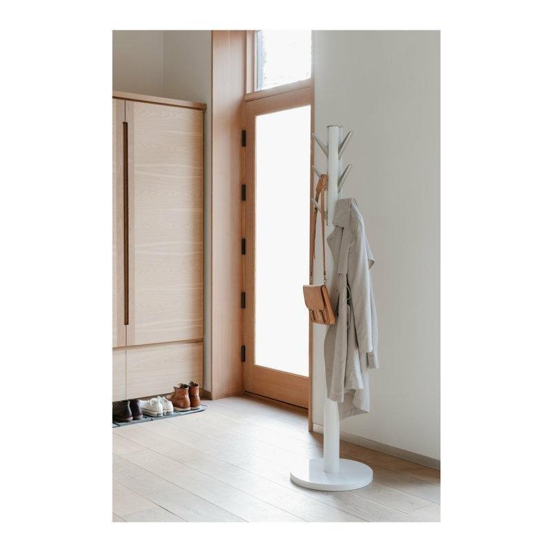 Masif Kauçuk Ağacı ve Metal 9 Katlanabilir Kancalı Ayaklı Portmanto - 169x40x40 cm - 161356