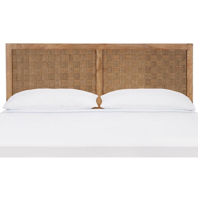 Masif Mango Ağacı ve Rattan Dokuma Panel Yatak Başlığı - 100 cm - 144627