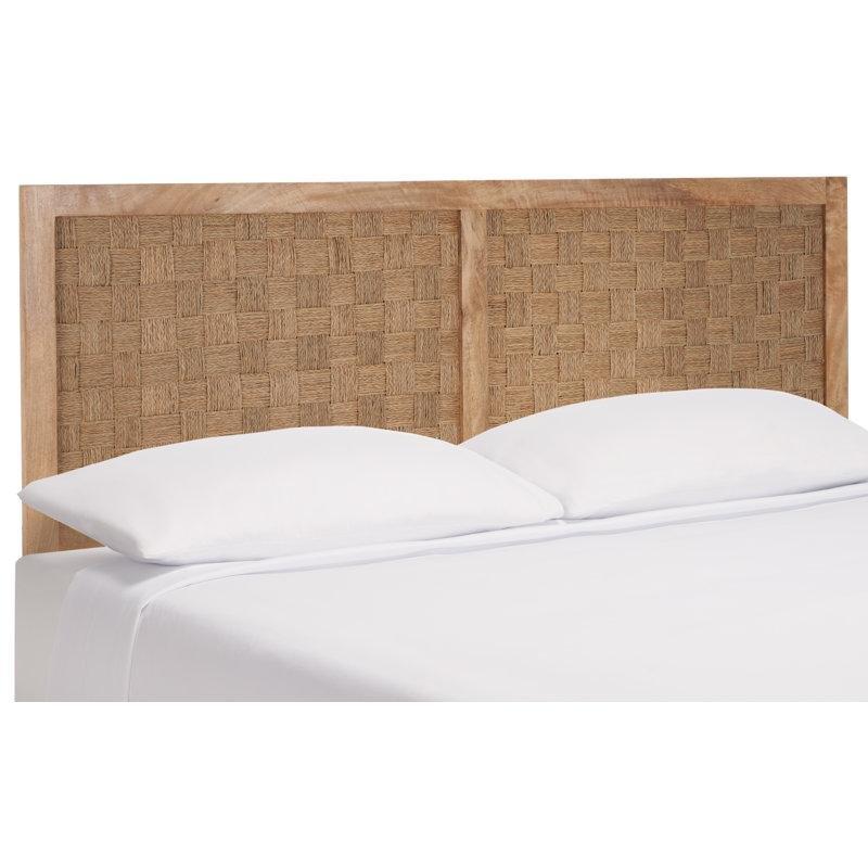 Masif Mango Ağacı ve Rattan Dokuma Panel Yatak Başlığı - 100 cm - 144627