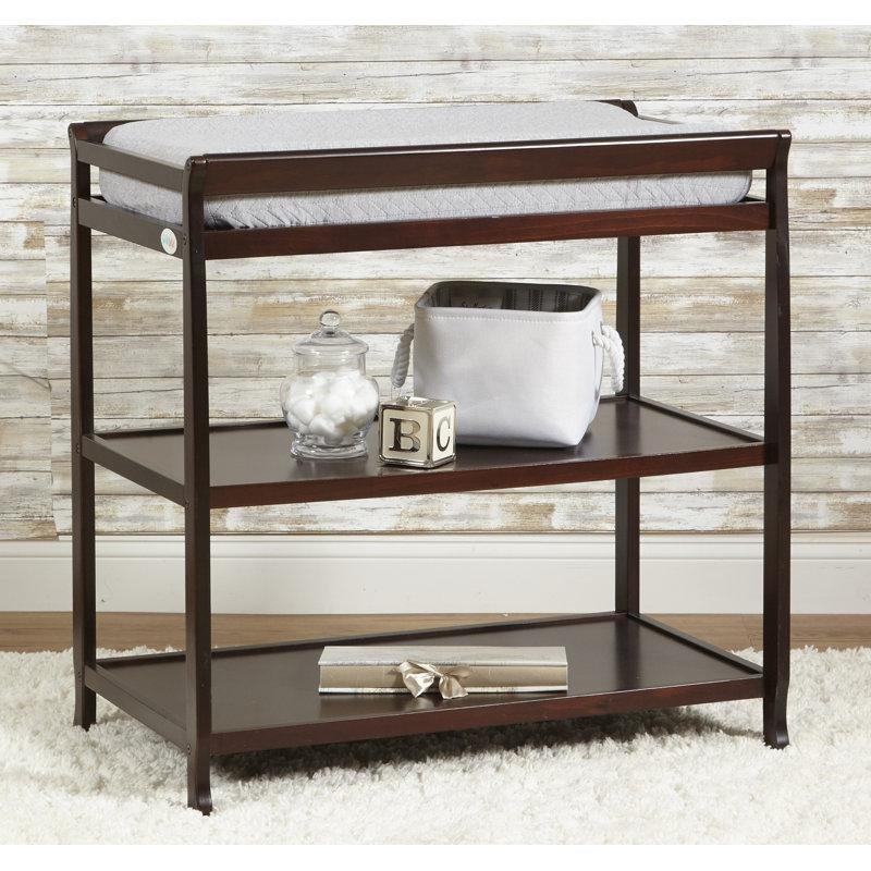 Masif ve Endüstriyel Ahşap Açık Raflı Alt Değiştirme Masası - 86x51 cm - 163135