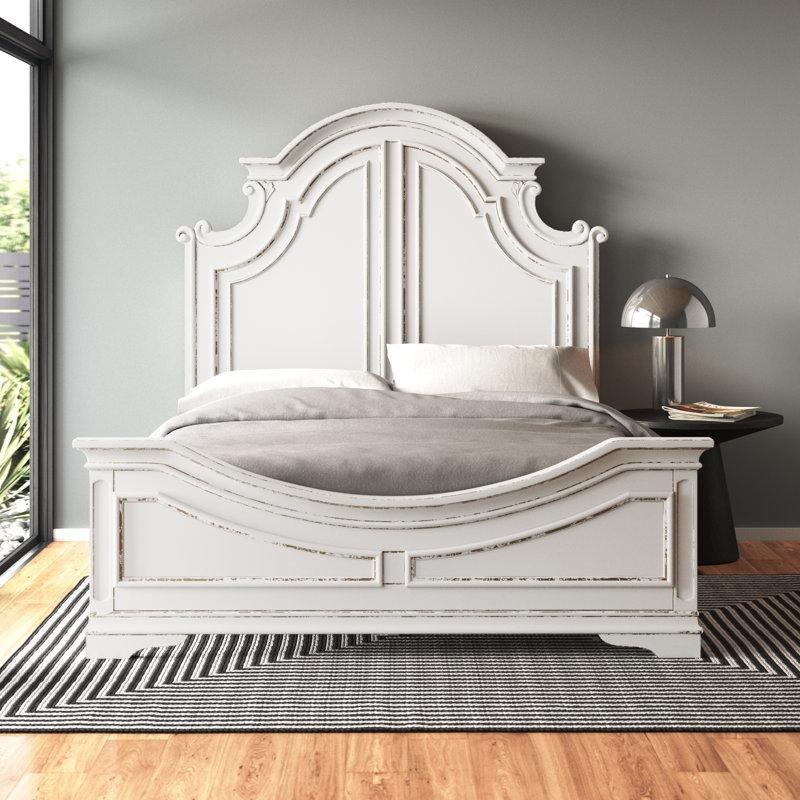 Masif ve Endüstriyel Ahşap Eskitme Tasarımlı Kemerli Karyola - 214x224 cm - 142222