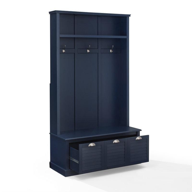 Masif ve MDF Ahşap Oturaklı Çekmeceli Portmanto Vestiyer - 108 cm - 159799