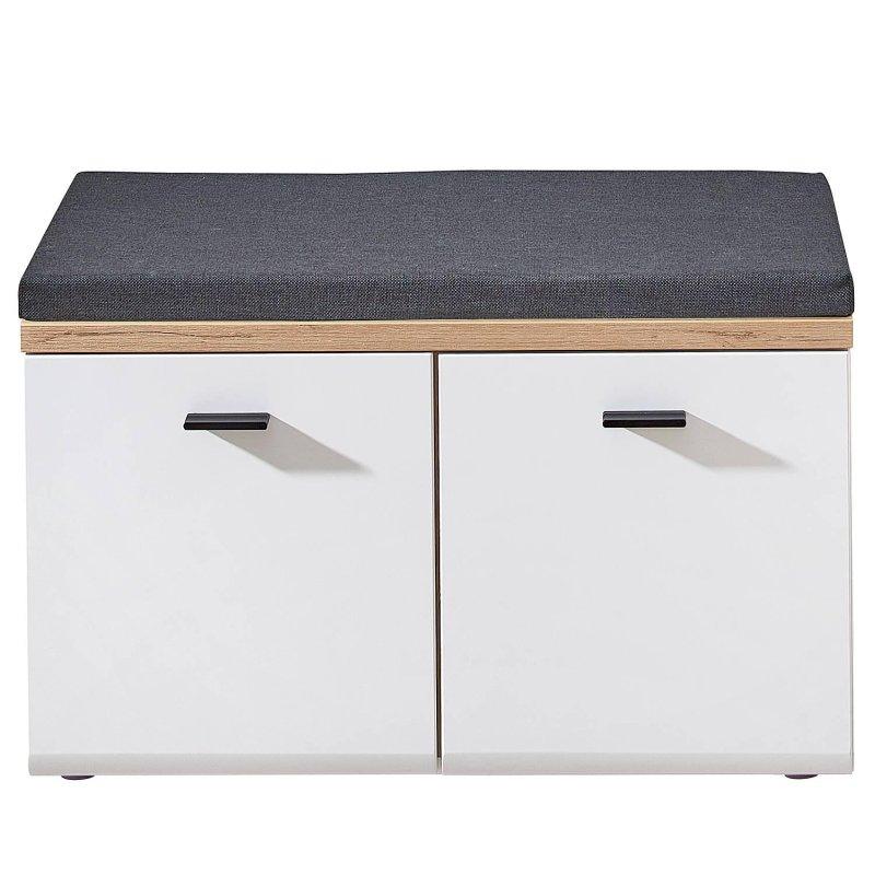 Mat Beyaz Ahşap Çıtalı Aynalı Oturaklı 5 Parçalı Portmanto Vestiyer Seti - 215x201x40 cm - 158596