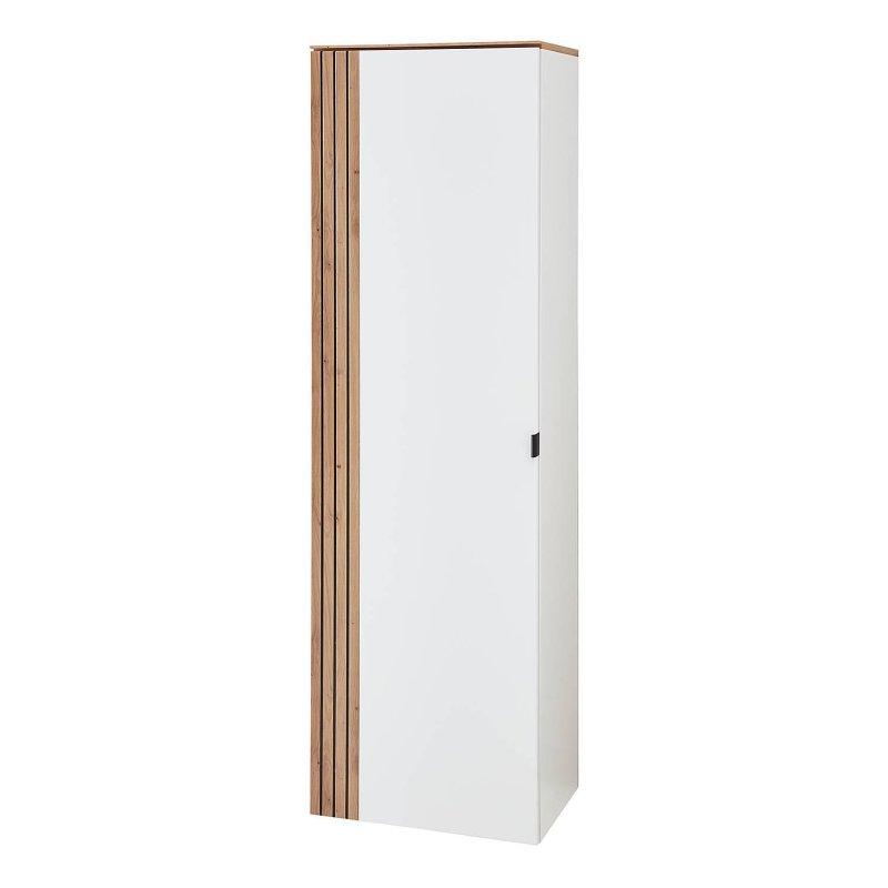 Mat Beyaz ve Zanaatkar Meşe Ahşap Aynalı 7 Parça Portmanto Vestiyer Seti - 305x179x37 cm - 159190