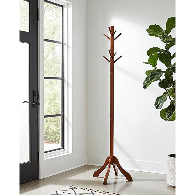 Maun Masif Akasya Ahşap 8 Askılı Ayaklı Portmanto Askılık - 183 cm - 161443