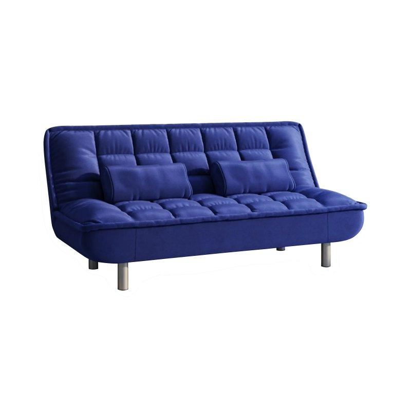 Mavi Kumaş Metal Ayaklı Kapitone Desenli Çekyat - 190 cm - 155482