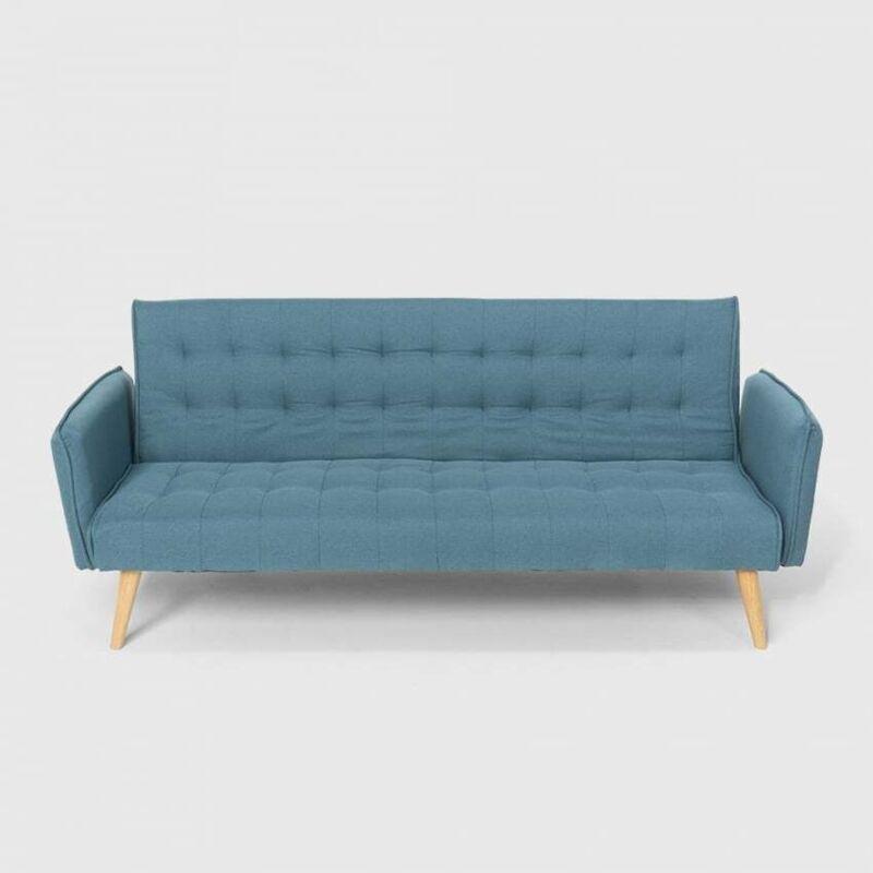 Mavi Kumaş Yataklı 3 Kişilik İskandinav Tasarım Koltuk - 172 cm - 153750