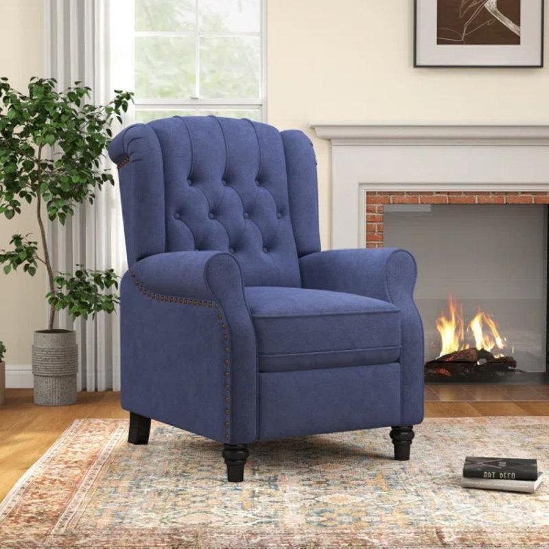 Mavi Mikrofiber Kapitoneli Zımbalı Mekanizmalı Tv Koltuğu - 75 cm - 156472