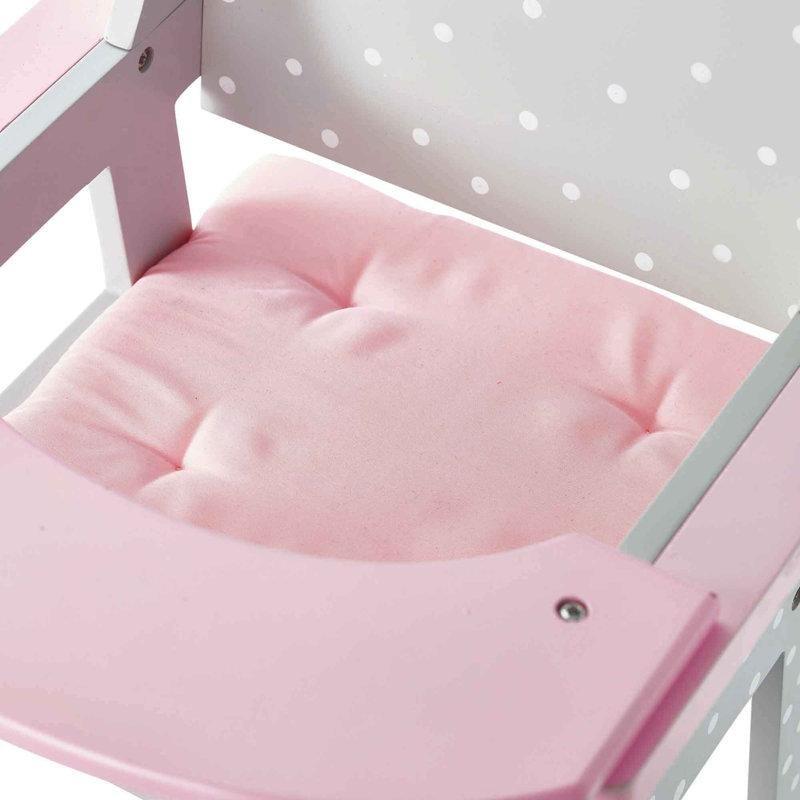 MDF Puantiyeli Minderli Oyuncak Bebek Mama Sandalyesi - 58 cm - 162508