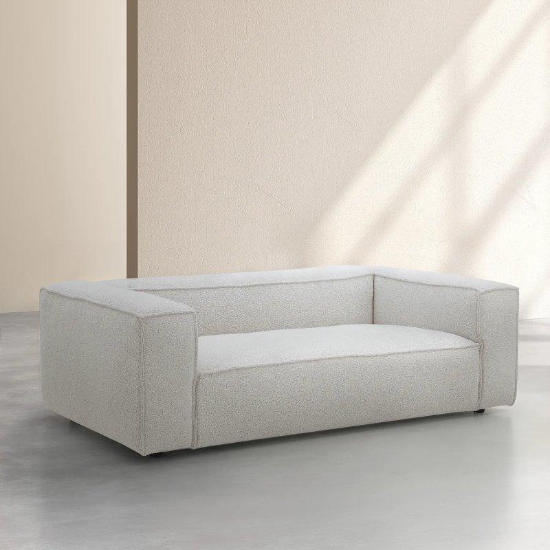 Melanj Bej Buklet Kumaş Derin Oturumlu İkili Koltuk - 210 cm - 154789