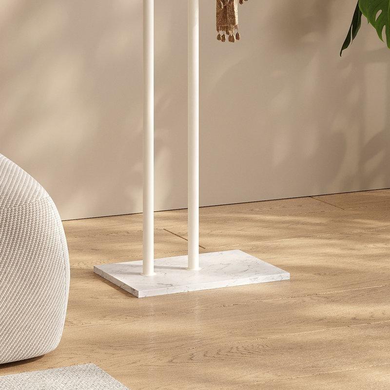 Mermer Tabanlı Çelik 8 Kancalı Bağımsız Ayaklı Portmanto - 176x49x27 cm - 161359