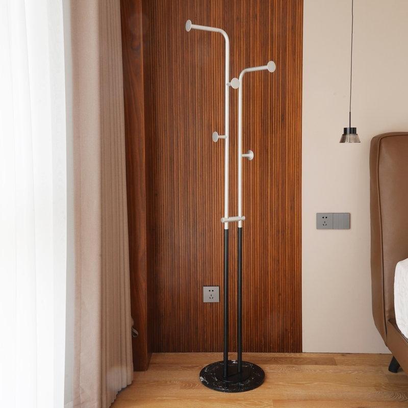 Mermer Tabanlı Metal 5 Askılı Ayaklı Portmanto Vestiyer - 168 cm - 161401