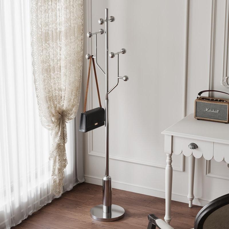 Mermer Tabanlı Paslanmaz Çelik 8 Kancalı Ayaklı Portmanto Vestiyer - 181 cm - 161374