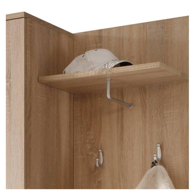 Meşe Aynalı ve Çekmeceli Modern Portmanto Vestiyer Seti - 145x188 cm - 159016