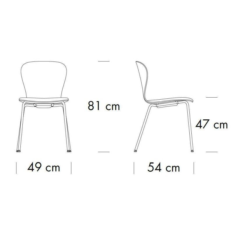 Meşe Kontrplak Döşemeli İstiflenebilir Metal Ayaklı Sandalye - 147633