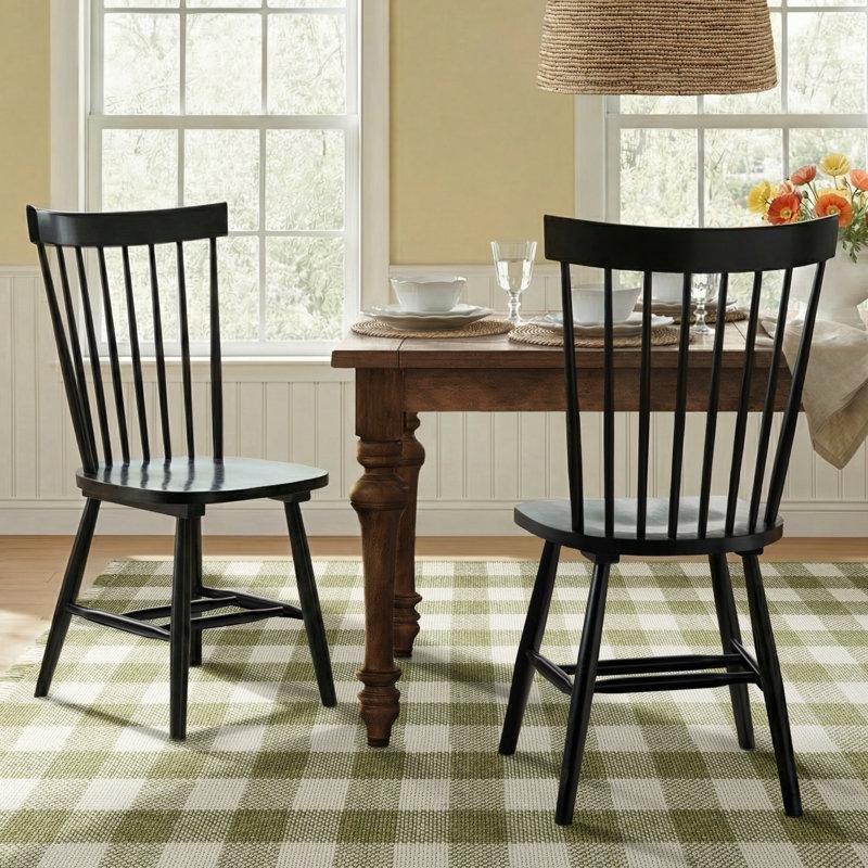 Meşe Masif Ahşap İğ Sırtlı Sandalye Seti - 92 cm - 146619