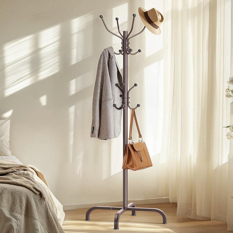 Metal 15 Kancalı Yüksekliği Ayarlanabilir Ayaklı Portmanto Askılık - 185 cm - 161278