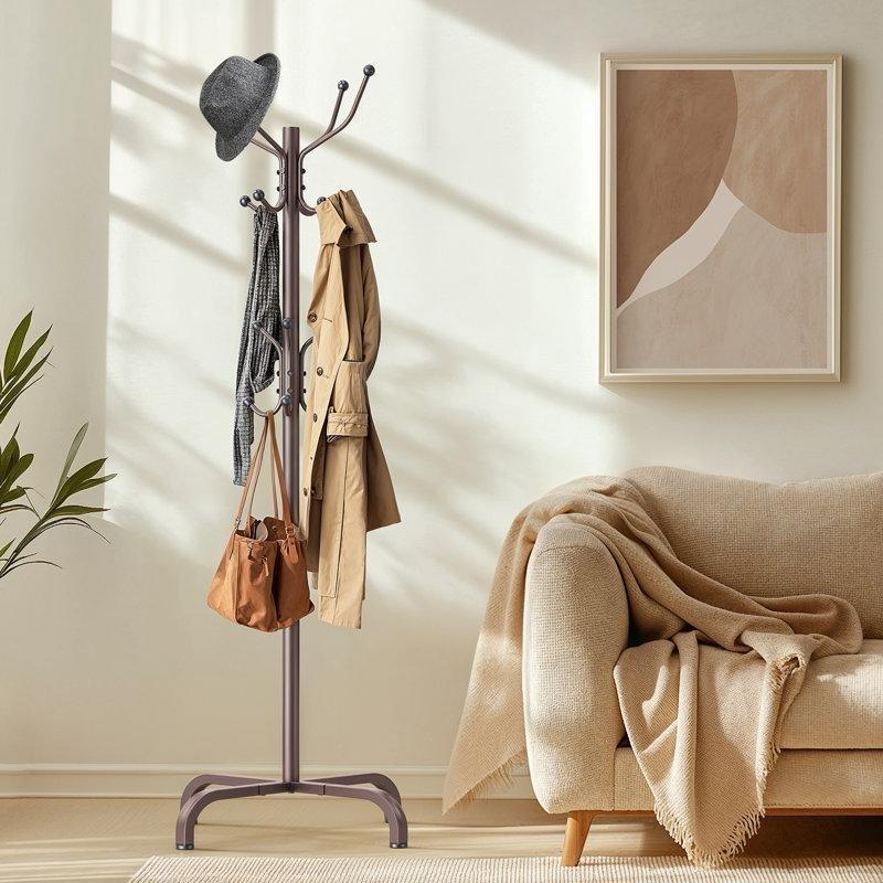 Metal 15 Kancalı Yüksekliği Ayarlanabilir Ayaklı Portmanto Askılık - 185 cm - 161278