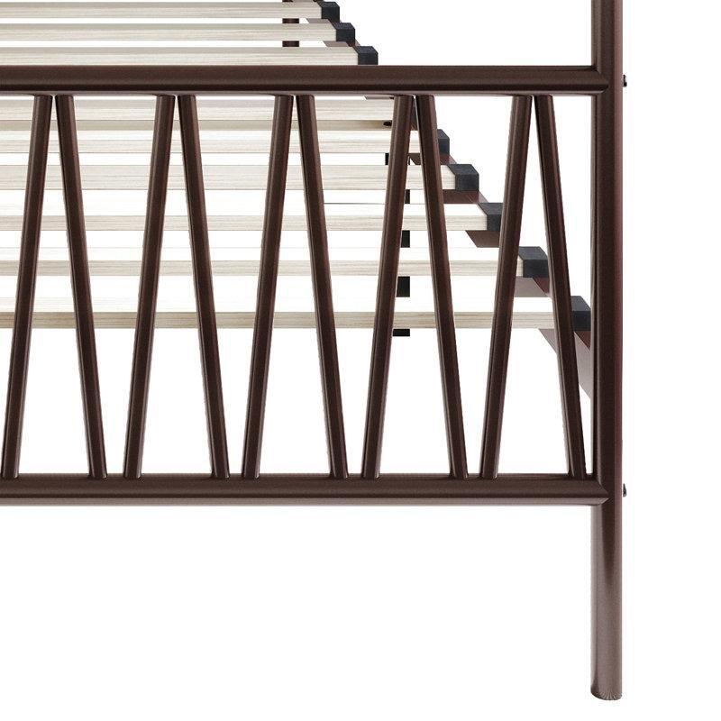 Metal Gölgelikli Zigzag Tasarım Karyola - 177x213 cm - 142438