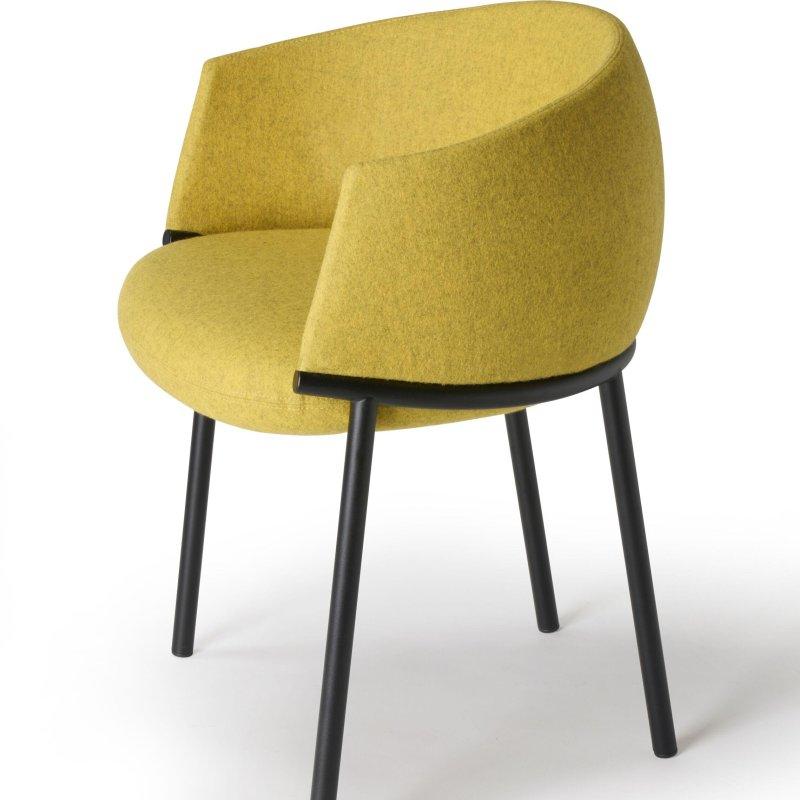Metal Halka Detaylı Döşemeli Kolçaklı Sandalye - 56x54x76 cm - 147609