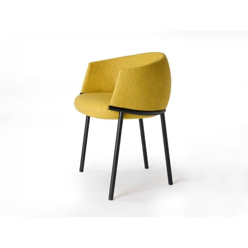 Metal Halka Detaylı Döşemeli Kolçaklı Sandalye - 56x54x76 cm - 147609