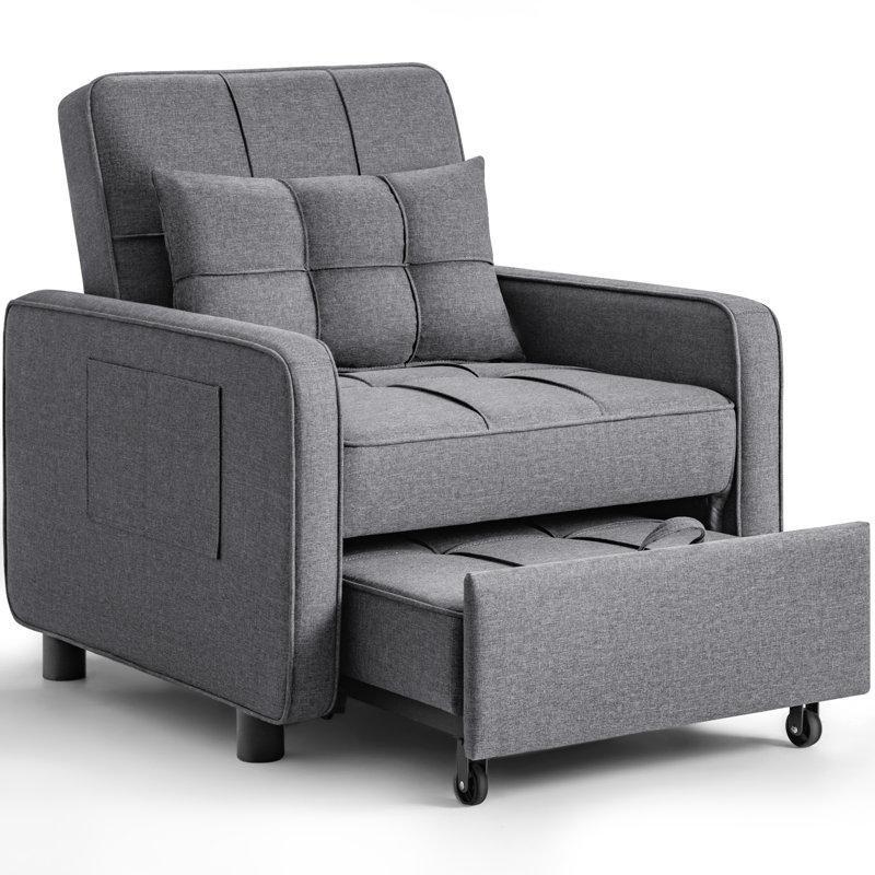 Metal İskeletli Yatağa Dönüşebilen Bel Destekli Kumaş Tekli Koltuk - 156286